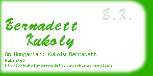 bernadett kukoly business card